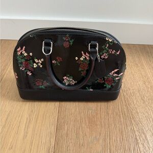 Coach Mini Sierra Black Floral Satchel Bag